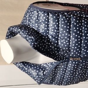 Tommy Hilfiger black and white polka dots zip vest. Large